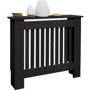 ECD Germany Heizkörperverkleidung Landhausstil 78x19x82 cm Schwarz