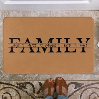 LLLGSH Personalisierte Fußmatte mit Namen - Fußmatte Familie personalisiert - Initiale Buchstabe personalisierbare Türmatte - Fußmatte für Paare & Familien - rutschfest & waschbar - 60x40cm