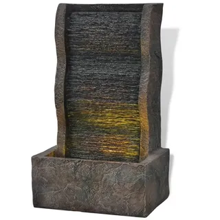 vidaXL Zimmerbrunnen mit LED-Licht 28,5 x 20,5 x 49,5 cm Braun