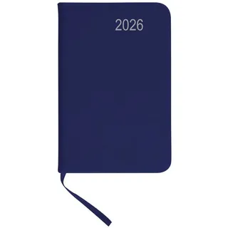 Stylex Schreibwaren Taschenkalender Taschenkalender 2026 / ca DIN A7 / mit PU Einband / Farbe: blau