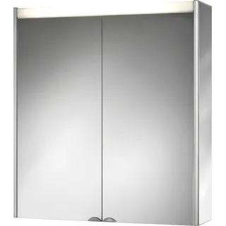 Spiegelschrank JOKEY "Dekor Alu LED" Schränke Gr. B/H/T: 65,4 cm x 72 cm x 15,3 cm, silberfarben (spiegel) Bad-Spiegelschränke Aluminium, 65,4cm breit