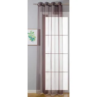 Ösenvorhang Transparent »Uni« Gardine HxB 245x140 cm Braun Stores Vorhang Ösen Bleibandabschluß Wohnzimmer, 20332-cn
