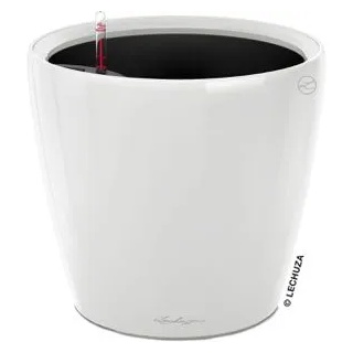 Lechuza Übertopf CLASSICO LS 28 weiß hochglanz, Ø 28 x H 26 cm, Kunststoff, Erdbewässerungssystem