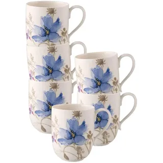 Villeroy & Boch Mariefleur Gris Basic Latte Macchiato Becher 0,37 l Bunt 6 St.