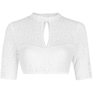 Nina von C. Halbarm Spitzen Dirndlbluse Julia Traditionell 16467893 | Weiß - 32