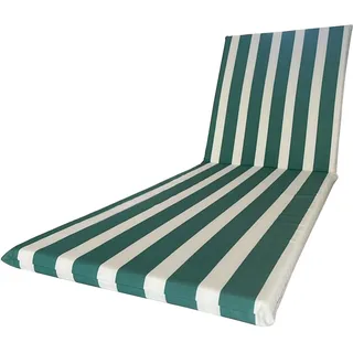 Il Tuo Artigiano Design Wasserdichtes Kissen für Sonnenliege, 190 x 60 cm, wasserabweisendes Polyester, abnehmbarer Bezug, hergestellt in Italien (Weiß und Grün)