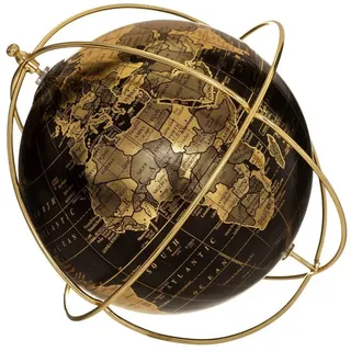Atmosphera Créateur d'intérieur Dekoobjekt Deko-Globus mit goldenem Gestell, Ø 21 cm (Deko-Objekt, Deko-Objekt) schwarz