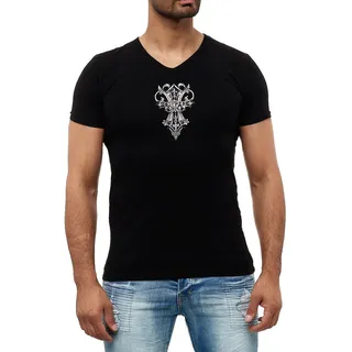 T-Shirt KINGZ Gr. XL, silberfarben (schwarz, silberfarben) Herren Shirts T-Shirts in ausgefallenem Design