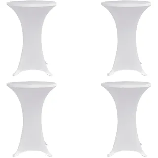 vidaXL Stehtischhussen Weiß Ø 80 cm 4er Set