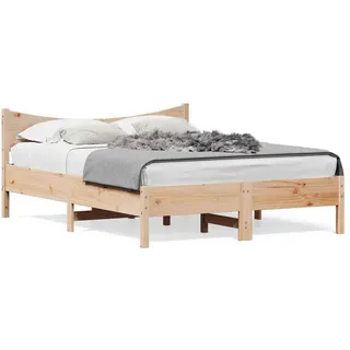 vidaXL Massivholzbett 120 x 200 cm Beige