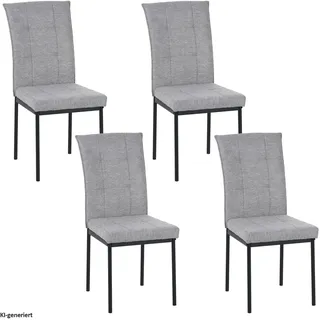 Hti-Living Esszimmerstuhl Matthew Polyester hellgrau 4er Set