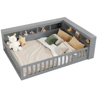 modfu Kinderbett Modfu 140 x 200 cm MDF/Spanplatte grau