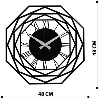 Wallity Wanduhr 100% METAL (Thickness: 1,2mm), 48 x 48 cm Z1412 schwarz