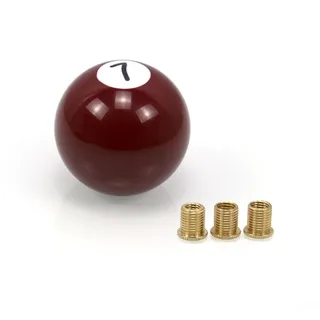 Schaltknauf im Billardkugel-Design Nr. 7 aus Acryl 55mm mit Adaptern 8mm 10mm 12mm für manuelle Getriebe universell passend Autozubehör