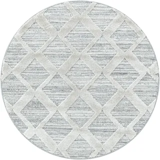 Teppich AYYILDIZ TEPPICHE "PISA 4703" Teppiche Gr. Ø 200 cm, 20 mm, 1 St., grau Esszimmerteppiche