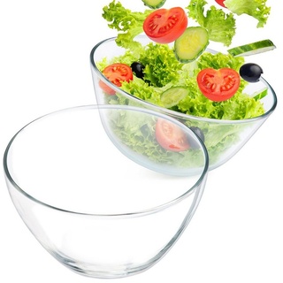 KONZEPT Salatschüssel Salatschüssel aus Glas Ø 17cm, Obstschale, Snackschale Schüssel Set, (4-tlg), Rund