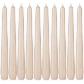 BRUBAKER Spitzkerze Premium Kerzen Set - bis zu 7,5 Stunden Brenndauer pro Kerze (Leuchterkerzen, 20-tlg., Halterkerzen Deko), 24 cm Tafelkerzen für Kerzenständer und Kronleuchter beige