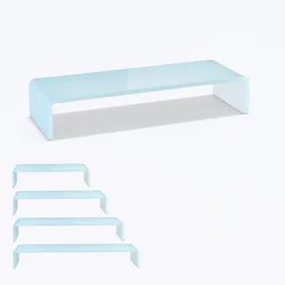 bijon TV Aufsatz Glas Bildschirm-Erhöhung | PC Monitor-Erhöhung, Schreibtisch-Aufsatz für Laptop Erhöhung, Monitor-Erhöhung | (B/T/H) 800x300x130mm - weiß