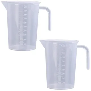 luxuskollektion 2 Stück 1000 ml Präzisions Mini Transparent Messbecher mit Waage | Messbecher Dosierhilfe für Waschmittel Küche Backen Labor Kochen für Labor Kü