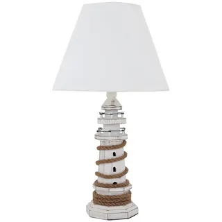 Grafelstein Tischleuchte Tischlampe LIGHTHOUSE weiß braun Leuchtturm maritime Lampe Beach House