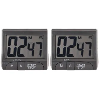 2 Stück Digital Timer, Magnetische Timer Uhr, Kurzzeitmesser, Quadratische Küchenuhr, Countdown Timer mit Großer Digitalanzeige Küchenwecker Zeitmesser Küche Kurzzeitwecker für Büro Arbeitszimmer