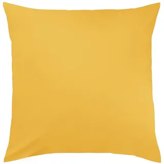 Traumschlaf Uni Mako-Satin Kissenbezüge 80x80 cm | bernstein - gelb