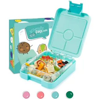 schmatzfatz Easy Brotdose für Kinder mit Fächern, Bunte Unterteilt & Auslaufsicher, BPA-Freie Lunchbox für Kindergarten/Kita, Bento Box , Sichere Snackbox Vesperdose