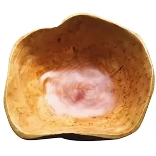 Oriental riverkit Obstschale aus Naturholz für unverwechselbares Dekor, unregelmäßige kreative Holzschale, handgefertigte Servier-Obstschale aus Holz für die Küchentheke (20-24 cm)