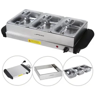 None Jago Buffetwärmer elektrisch mit Heizplattenfunktion in verschiedenen Ausführungen & Sets | 3x 1.5 L, 3x 2.5L, 2x 1.5L, 2x 2.5 Liter | Warmhaltegerät, Speisewärmer, Warmhalteplatte – 2er Set