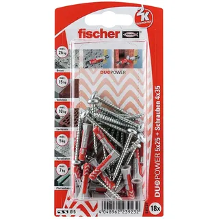 Fischer DuoPower Dübel 5 x 25 18 Stück