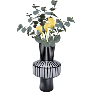 Kare DESIGN Vase Roulette Belly 42 cm Glas Schwarz