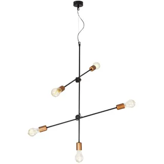 Licht-Erlebnisse Minimalistische Pendelleuchte 1-flg. E27 60 cm schwarz Metall