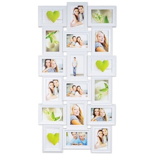 Levandeo® Bilderrahmen Collage, Bilderrahmen weiß 18 Bilder Barock antik Fotorahmen Collage weiß