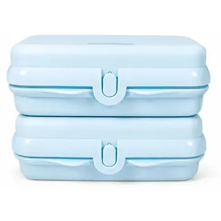 TUPPERWARE To Go 2x Sandwich-Box Pausenbrotbehälter hellblau - Hellblau