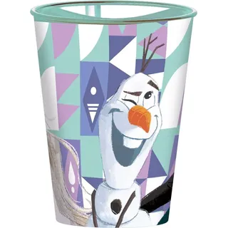 Disney Frozen Elsa Anna Olaf 260 ml Kunststoffbecher mit Ausgießer zum einfachen Trinken, Blau