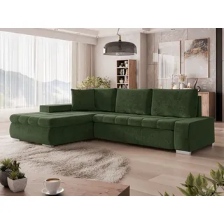 Mirjan24 Eckcouch Textil 5-Sitzer Grün