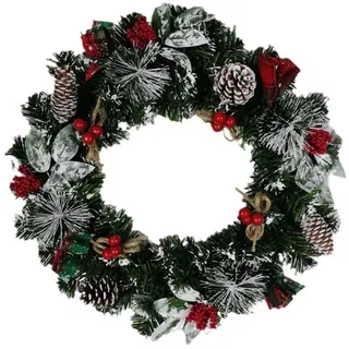 40 Cm Großer Herbstkranz Für Die Haustür, Künstlicher Herbstkranz Mit Tannenzapfen Und Beeren, Weihnachtliche Herbstdekoration Für Drinnen Und Draußen, Wand Und Fenster