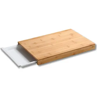 KESPER Schneidebrett mit Auffangschale Bambus 1 38 x 25 x 3,5 cm Braun/Weiß
