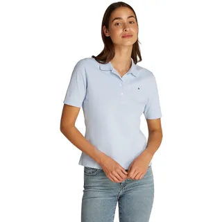 Tommy Hilfiger Damen Poloshirt Kurzarm Regular Fit, Blau (Breezy Blue), XXXL
