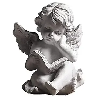 realideas Lesebuch Engel Statue Engelsflügel Engelsstatue Figur Schutzengel Haus Garten Skulptur Statuette Regal Sitzender Engelkollektion Engelsflügel Gedenkstatue