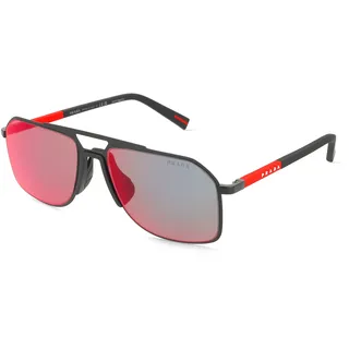 Prada Linea Rossa 0PS B51S Herren-Sonnenbrille Vollrand Pilot Metall-Gestell, schwarz