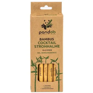 pandoo Cocktail-Strohhalme 12 St. 14 cm Natur/Braun