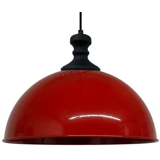 Bamyum Pendelleuchte Pendelleuchte Industrielle Metall Groß 40 cm, Pendellampe, Küchenlampe, ohne Leuchtmittel rot|schwarz