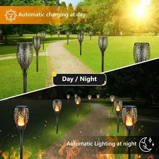 6er-pack Große Solar-flammenleuchten Für Den Außenbereich – Wasserdichte Solarfackeln, Flackernde Flammen-solarleuchten Für Dekoration, Garten, Terrasse, Wege, Rasen
