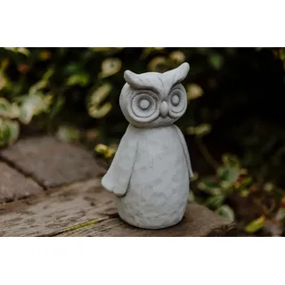 gartendekoparadies.de Gartenfigur Lustige Steinfiguren, Kuh Hase Katze Eule Frosch, Steinguss, 24-26 cm, Frostsicher grau 12 cm x 10 cm x 22 cm