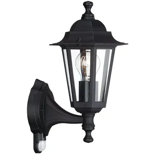 Philips Außenwandleuchte Aluminium, Glas 37,0 cm E27 mit Bewegungsmelder schwarz