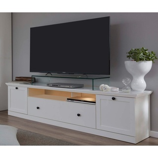 trendteam Lowboard Baxter (TV Unterschrank in Landhaus weiß, Breite 177 cm), mit viel Stauraum weiß