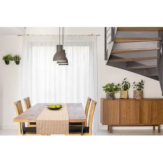 FILU Tischläufer 40 x 180 cm Beige/Weiß kariert (Farbe und Größe wählbar) - hochwertig gefertigter Tischläufer aus 100% Baumwolle im skandinavischen Landhaus-Stil