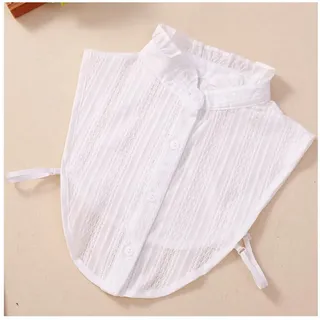 Yurosiay Damen Falscher Kragen Vintage Jacquard Baumwolle Krageneinsatz Frauen Kragen Abnehmbare Spitze Stehkragen Mode Bequem Blusenkragen Einsatz Damen Büro Hälfte Shirt Eine Größe Weiße 1#
