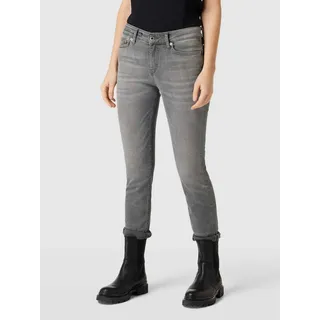 Skinny Fit Jeans mit Ziernähten Modell 'NEED', Mittelgrau, 32/34